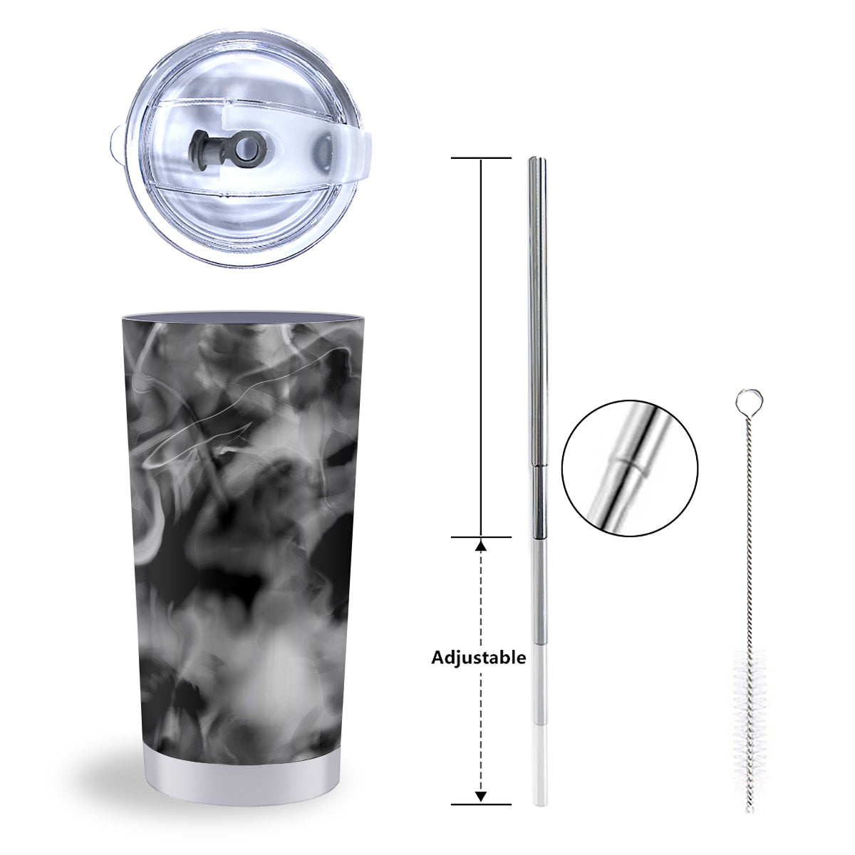 Abstract Psychedelic Liquid Smoke Print Tumbler-grizzshop