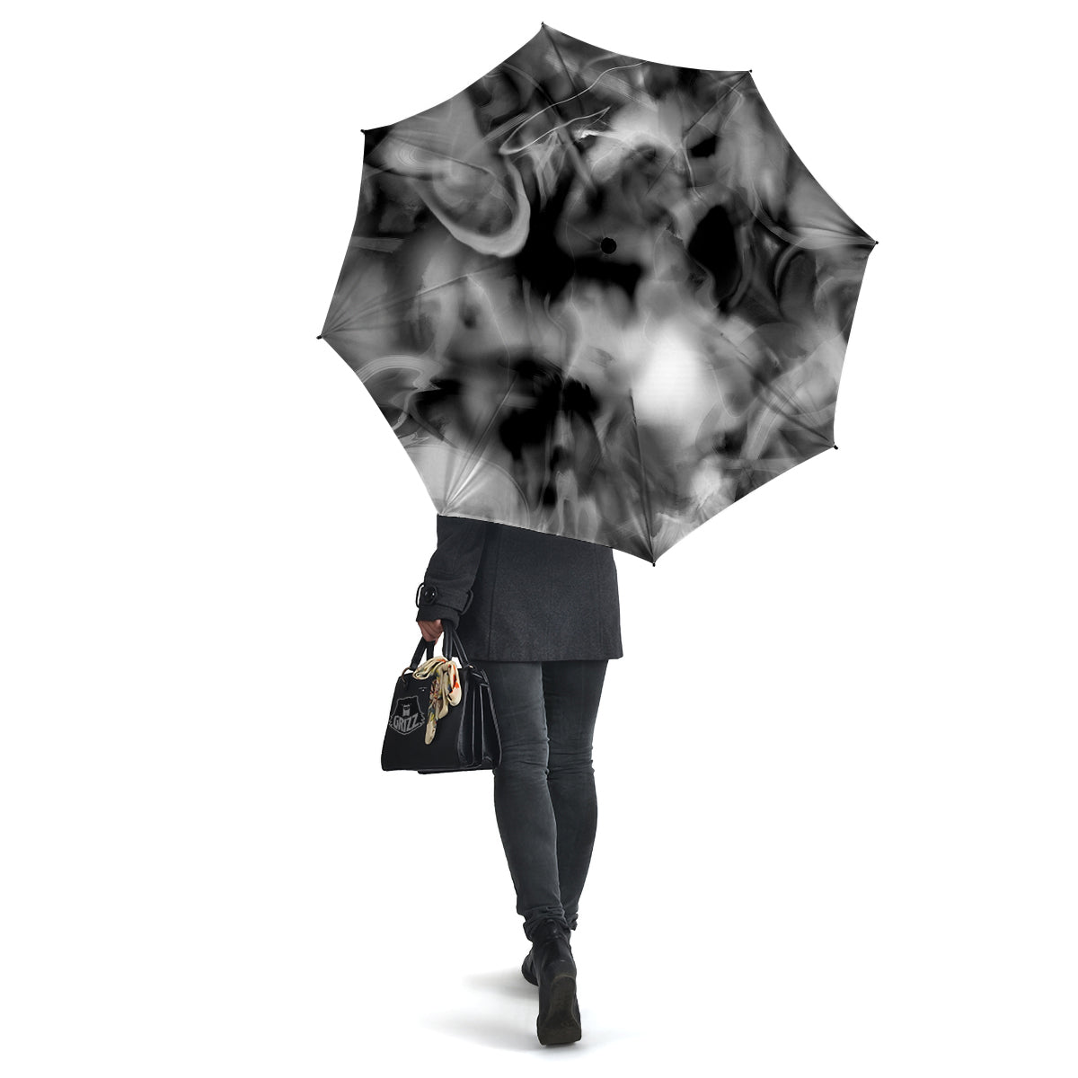 Abstract Psychedelic Liquid Smoke Print Umbrella-grizzshop