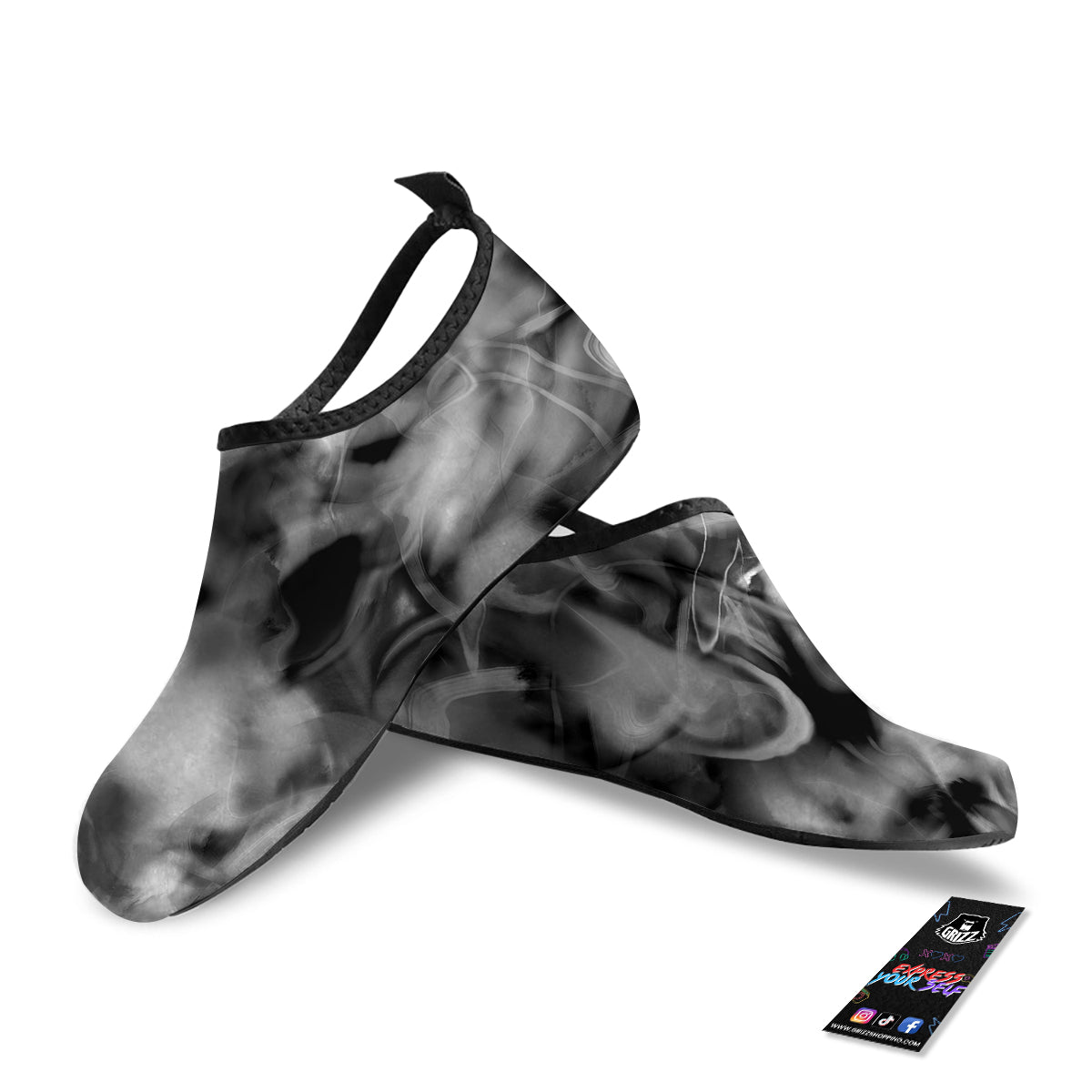 Abstract Psychedelic Liquid Smoke Print Water Shoes-grizzshop