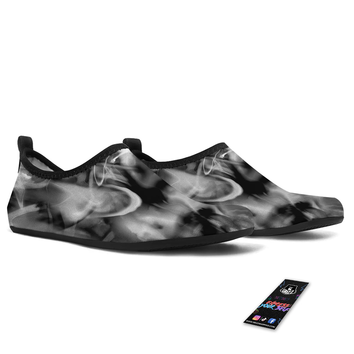 Abstract Psychedelic Liquid Smoke Print Water Shoes-grizzshop