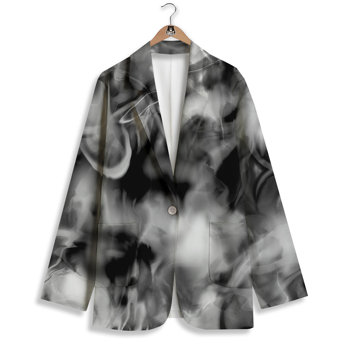 Abstract Psychedelic Liquid Smoke Print Women's Blazer-grizzshop