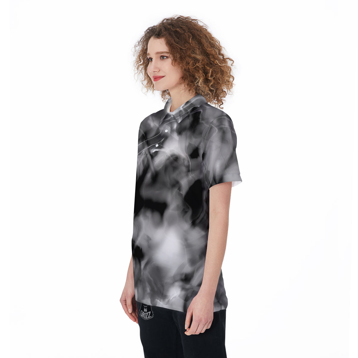 Abstract Psychedelic Liquid Smoke Print Women's Golf Shirts-grizzshop