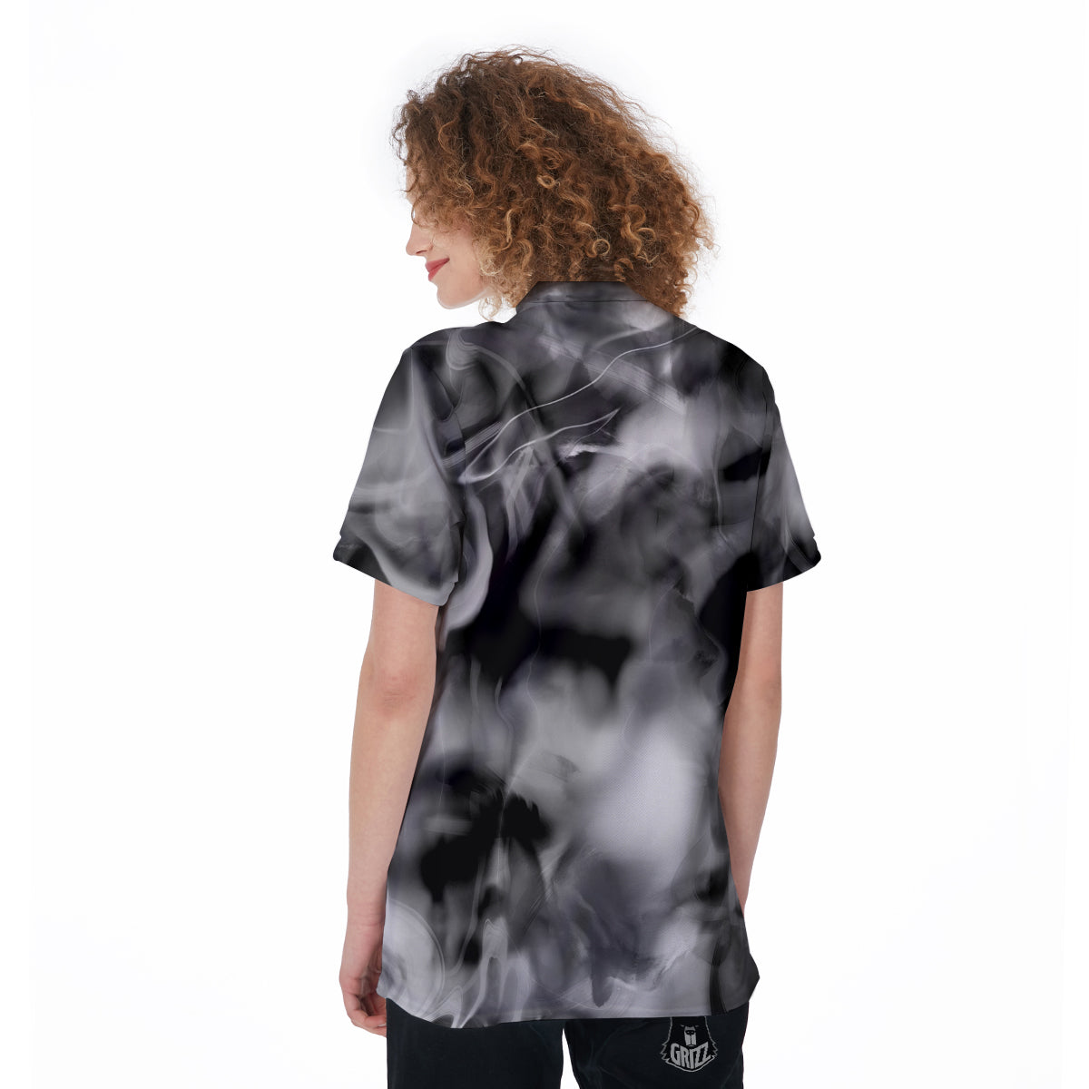 Abstract Psychedelic Liquid Smoke Print Women's Golf Shirts-grizzshop