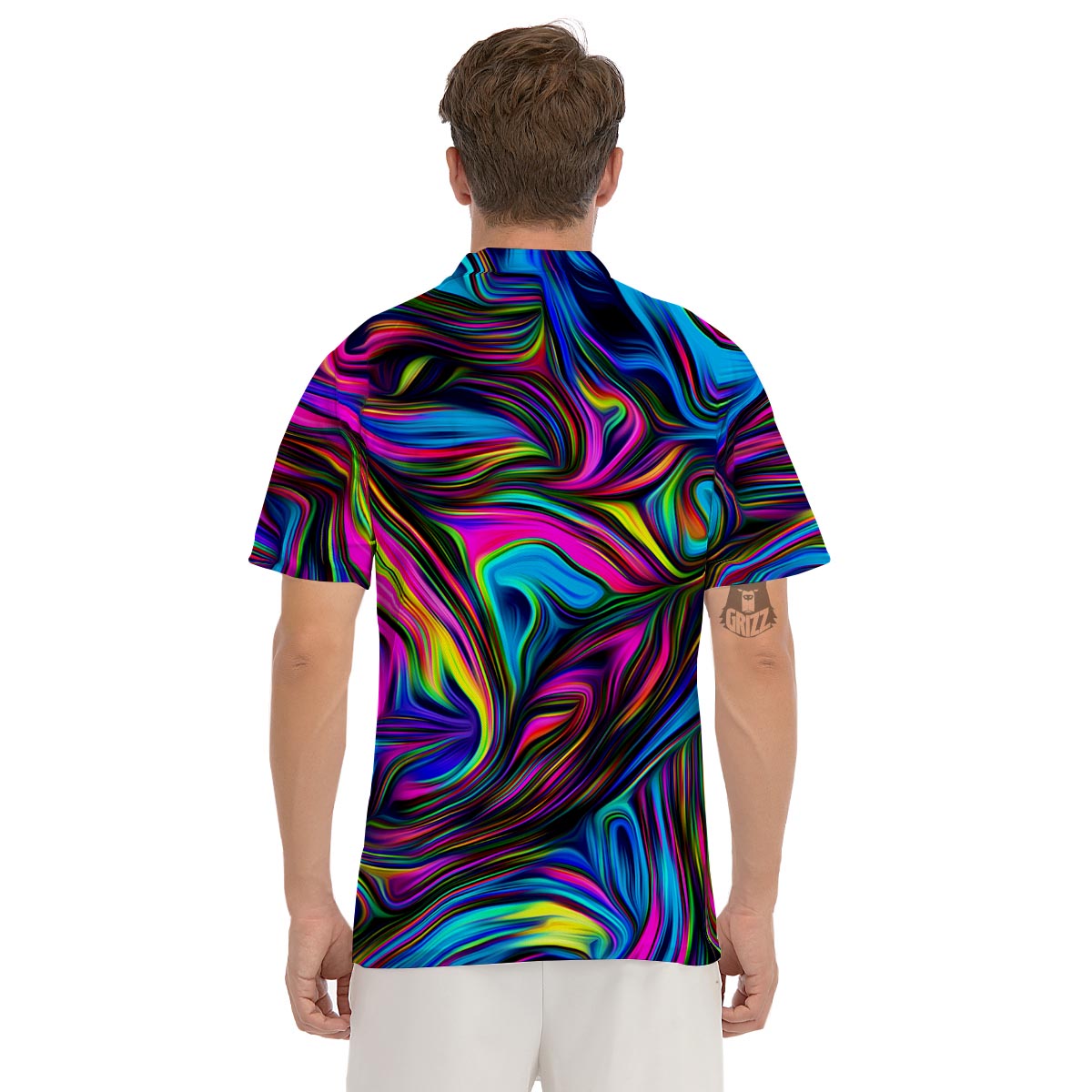 Abstract Psychedelic Men's Golf Shirts-grizzshop