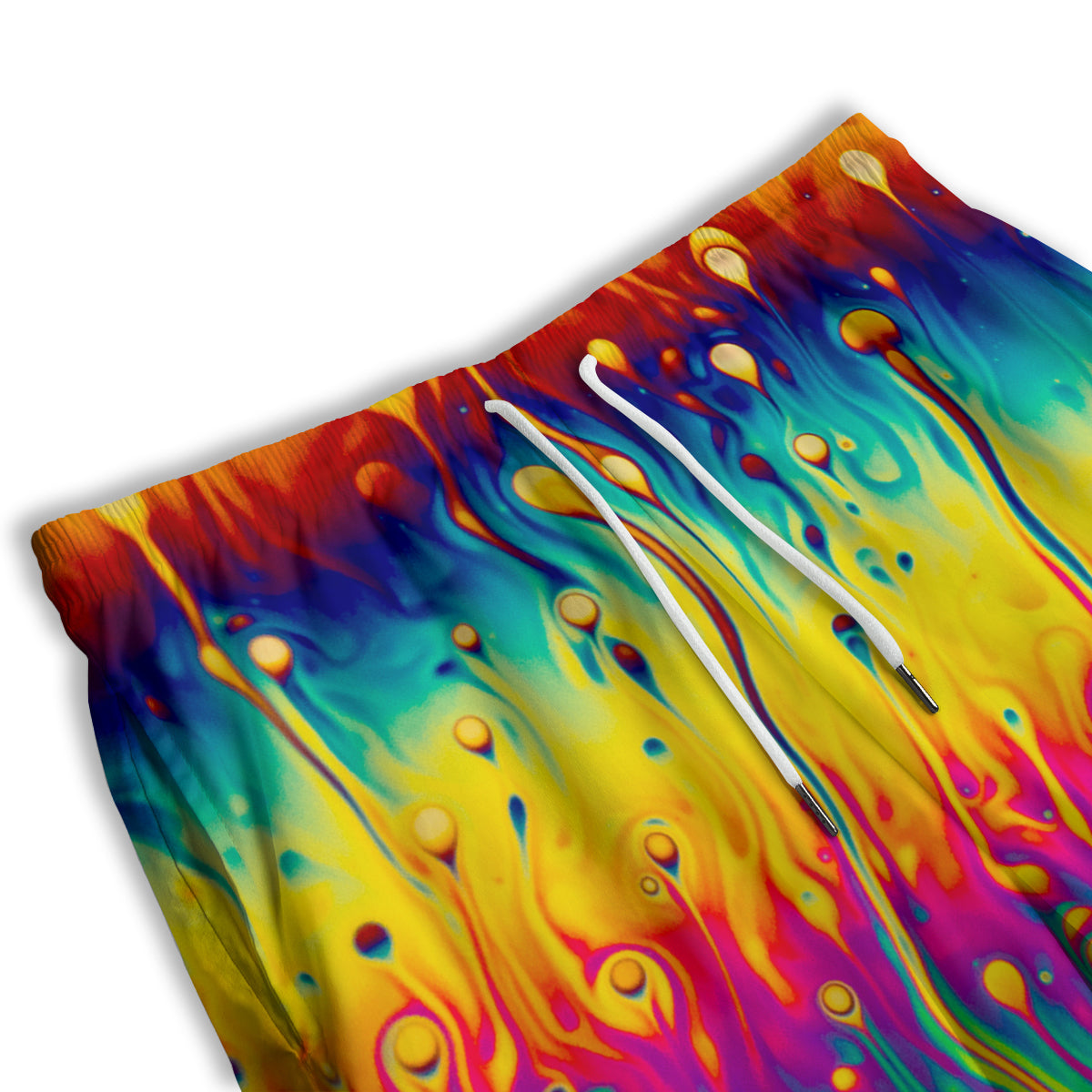 Abstract Psychedelic Rainbow Acid Print Men's Athletic Shorts