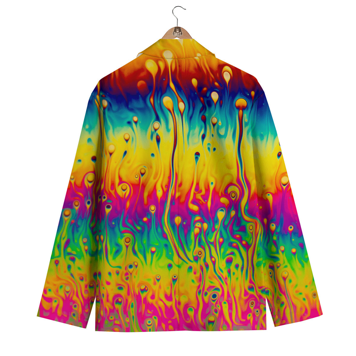 Abstract Psychedelic Rainbow Acid Print Men's Blazer-grizzshop