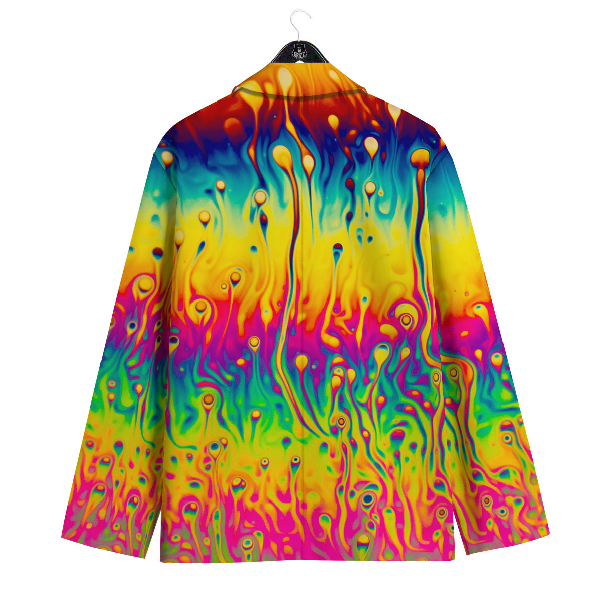 Abstract Psychedelic Rainbow Acid Print Men's Sport Coat-grizzshop