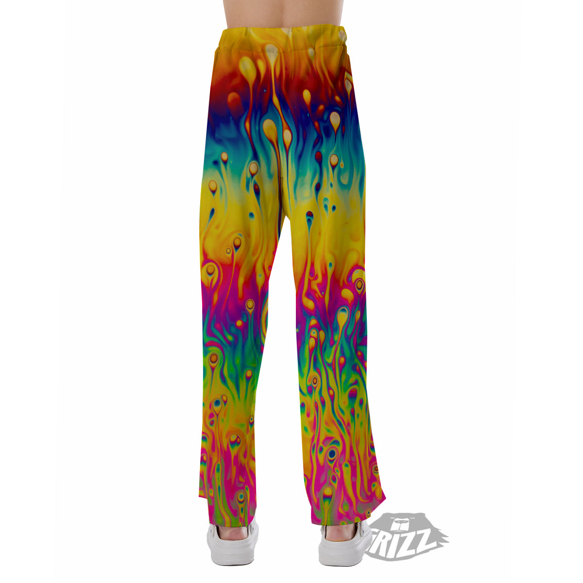 Abstract Psychedelic Rainbow Acid Print Pajama Pants-grizzshop