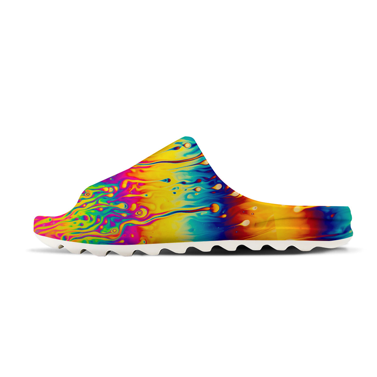 Abstract Psychedelic Rainbow Acid Print Sandals-grizzshop