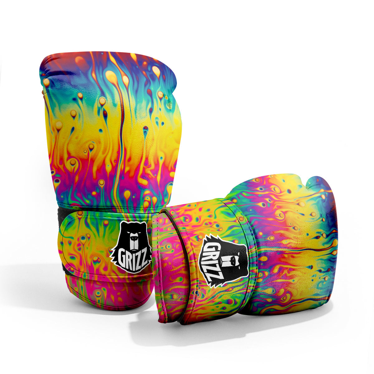 Abstract Psychedelic Rainbow Acid Print Pro Boxing Glove