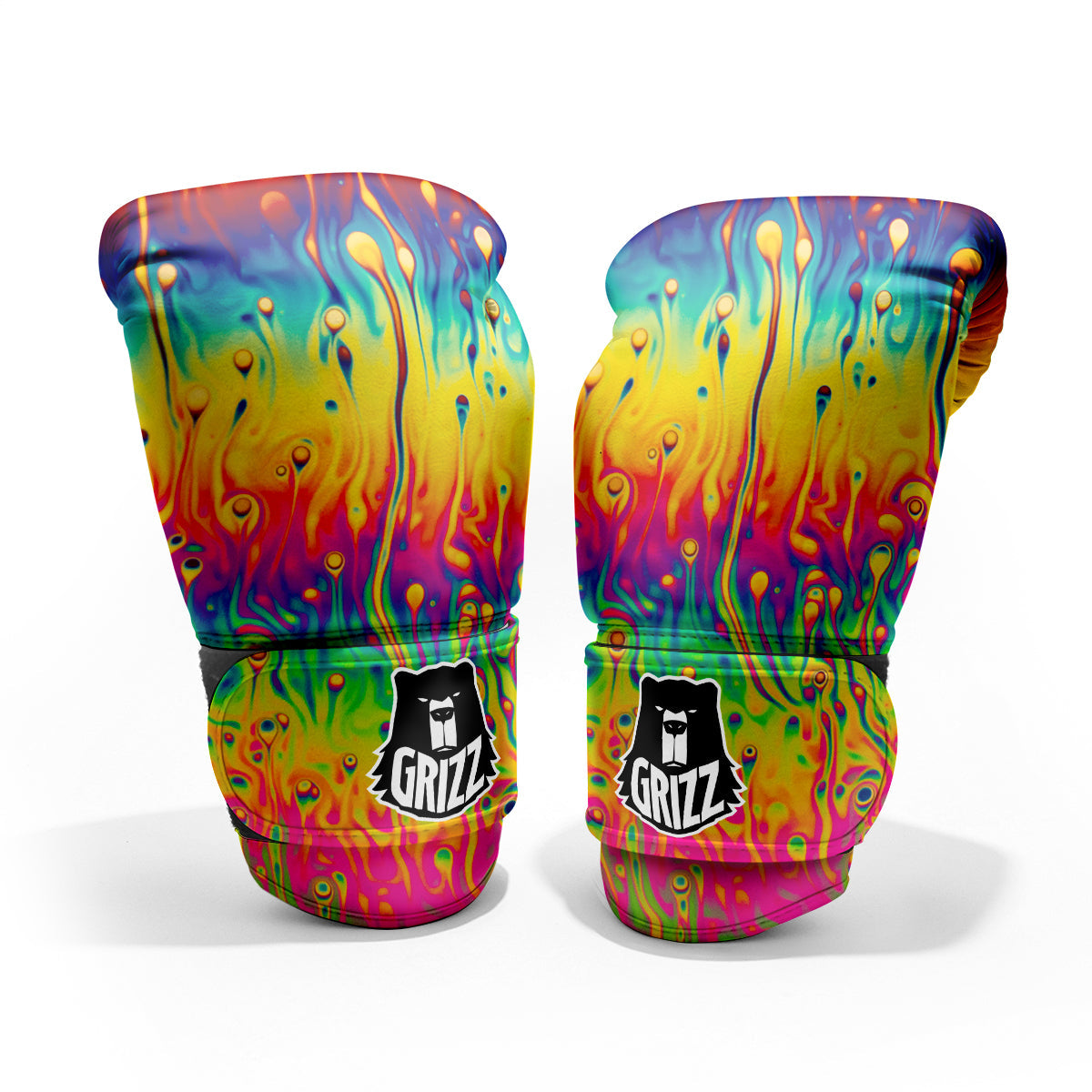 Abstract Psychedelic Rainbow Acid Print Pro Boxing Glove
