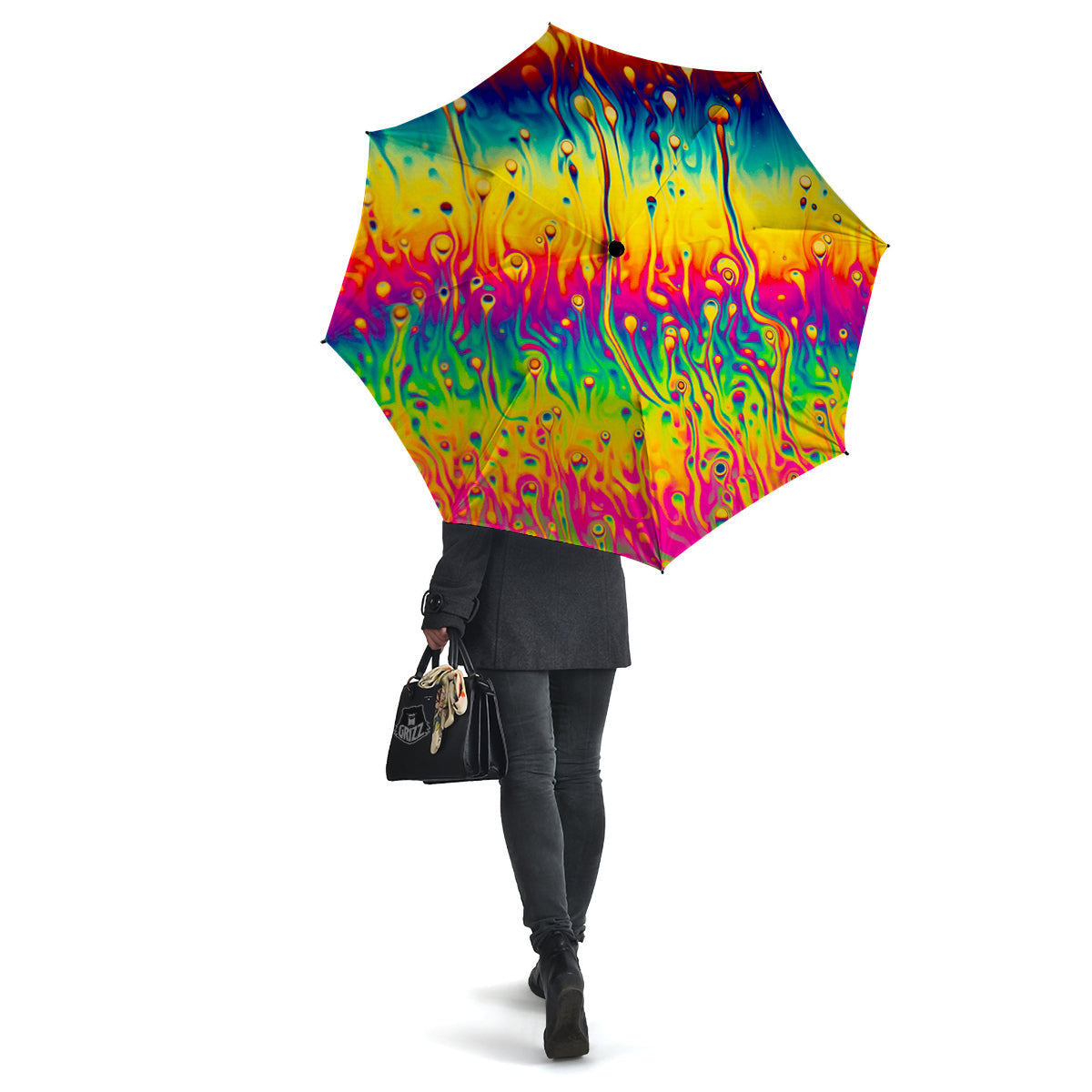 Abstract Psychedelic Rainbow Acid Print Umbrella-grizzshop