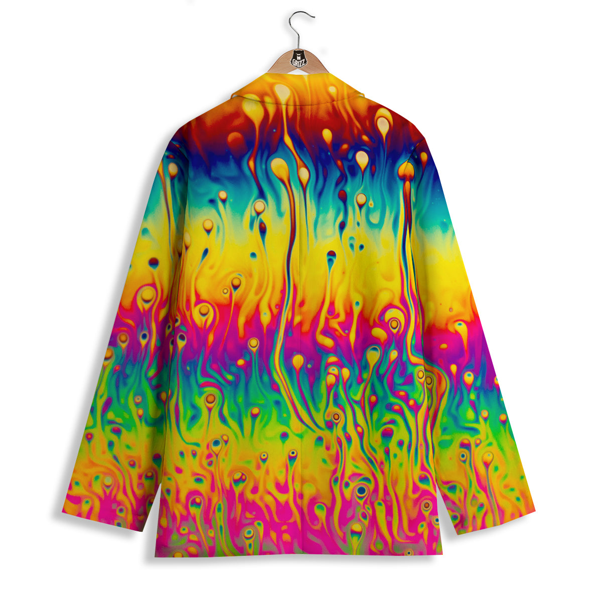 Abstract Psychedelic Rainbow Acid Print Women's Blazer-grizzshop