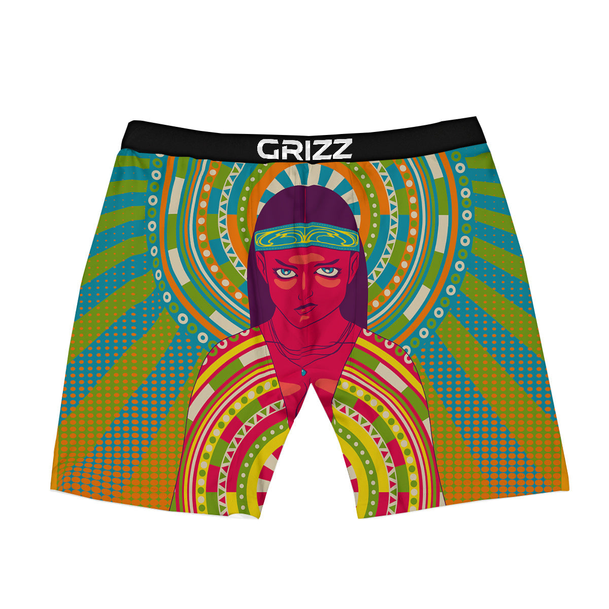 Abstract Psychedelic Women Print Boxer Briefs-grizzshop