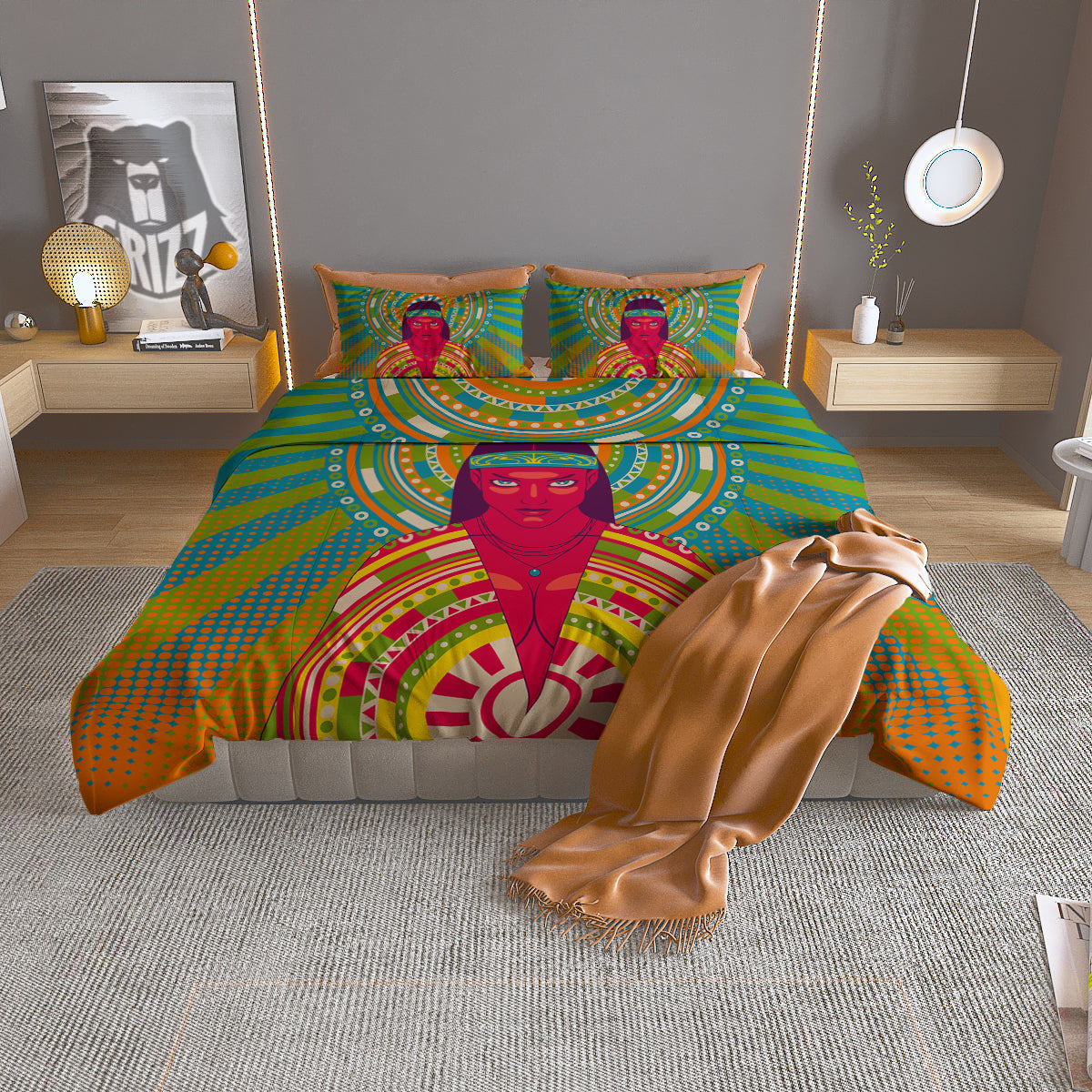 Abstract Psychedelic Women Print Duvet Cover Bedding Set