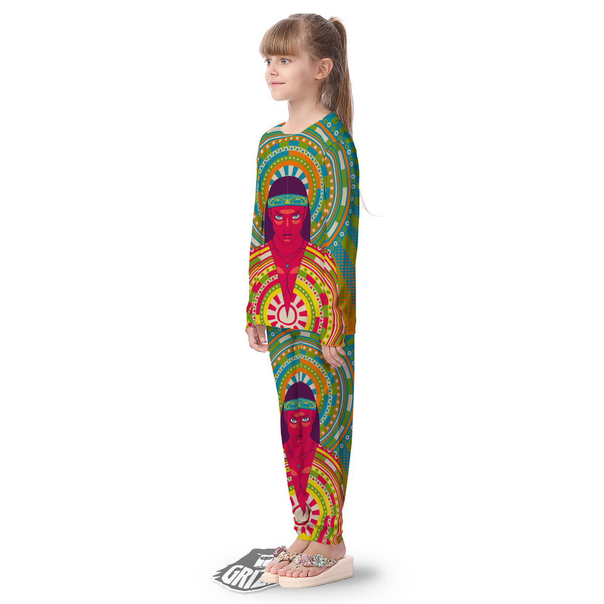 Abstract Psychedelic Women Print Kid's Pajamas-grizzshop