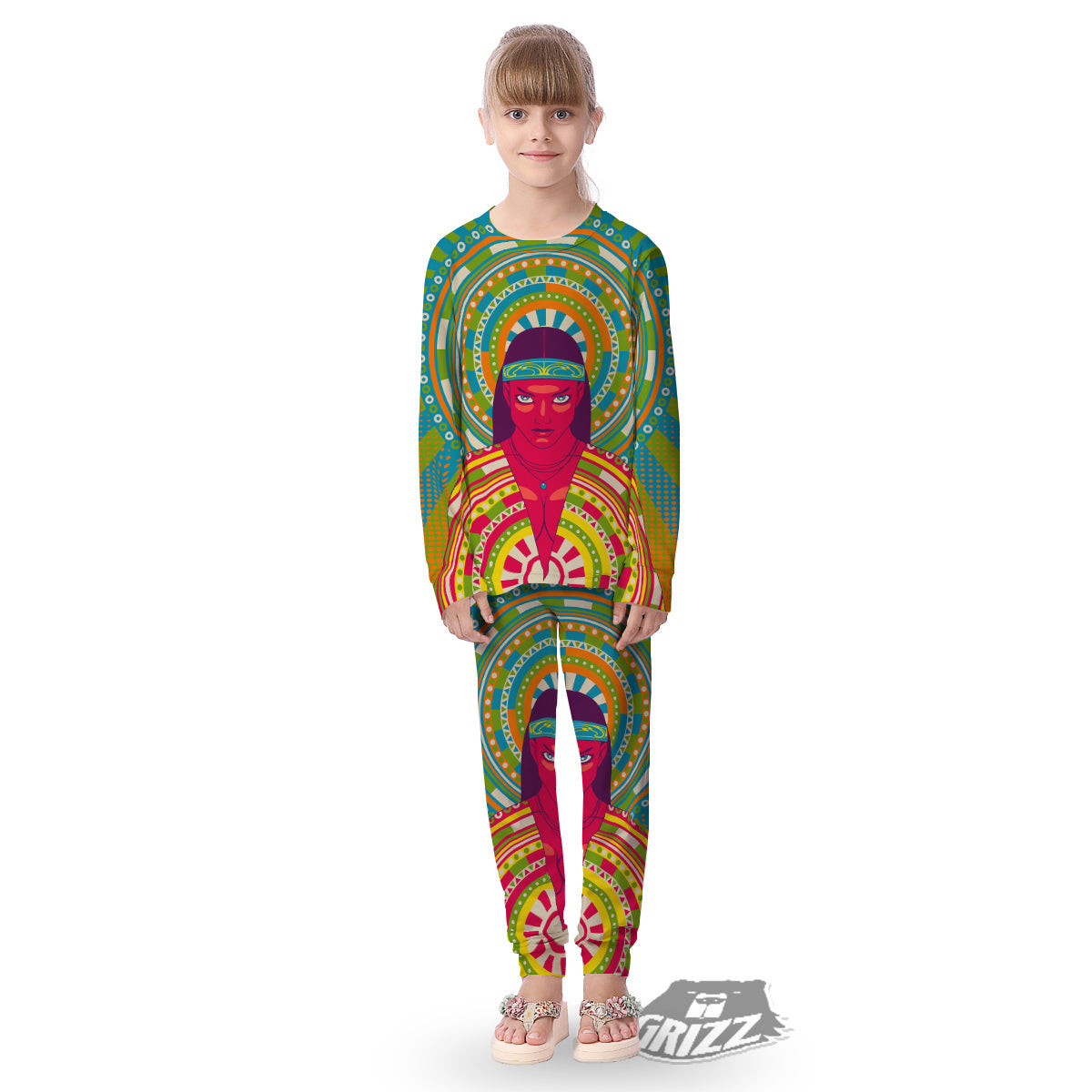 Abstract Psychedelic Women Print Kid's Pajamas-grizzshop