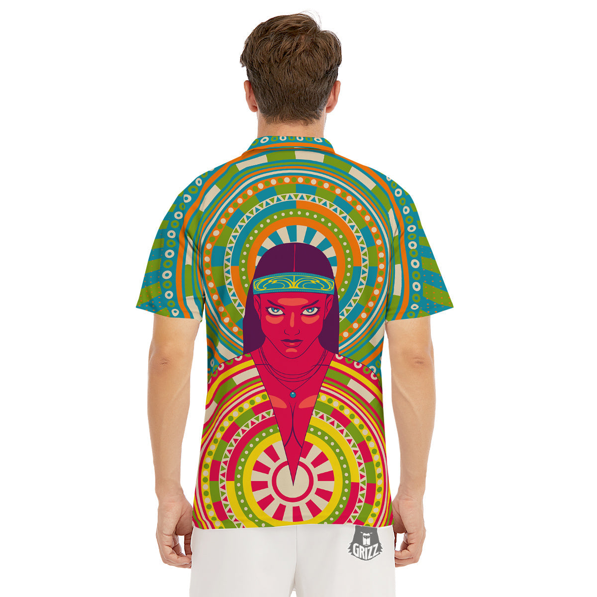 Abstract Psychedelic Women Print Men's Golf Shirts-grizzshop