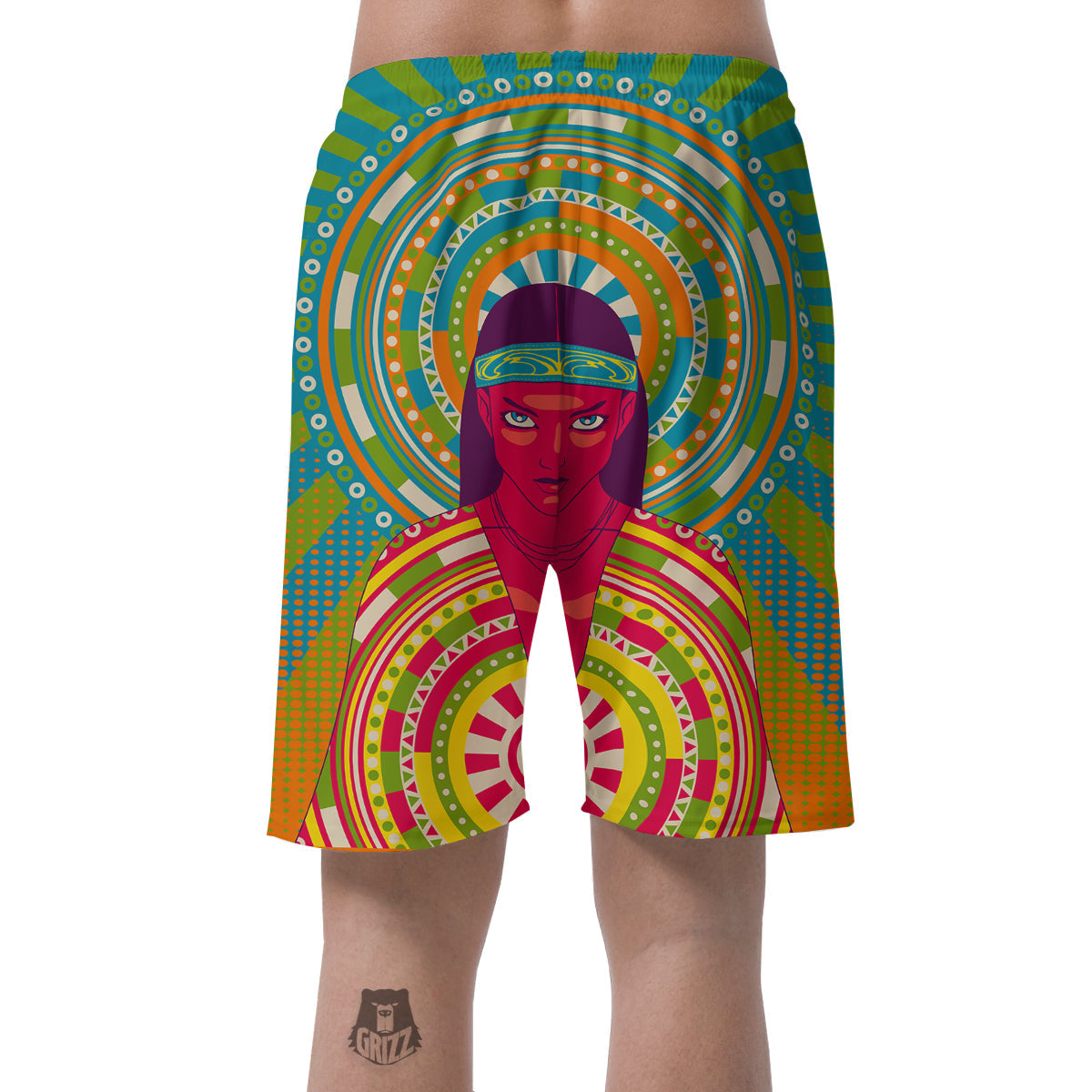 Abstract Psychedelic Women Print Men's Shorts-grizzshop