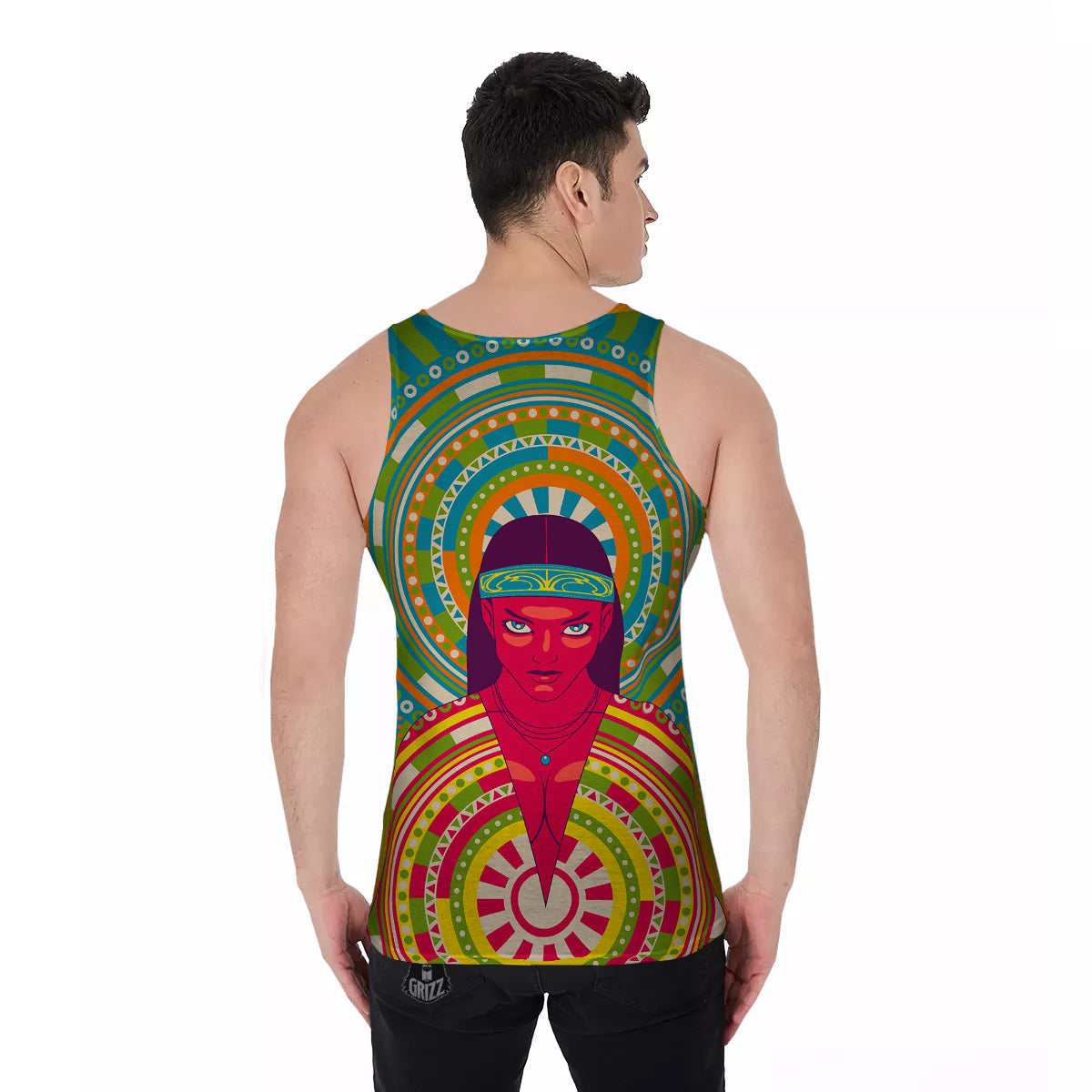 Abstract Psychedelic Women Print Men's Tank Top-grizzshop