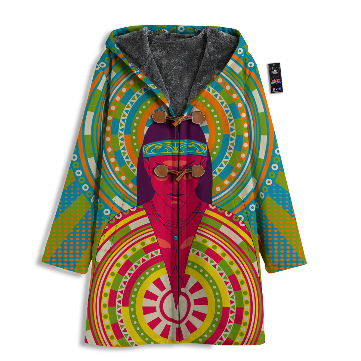 Abstract Psychedelic Women Print Men's Windbreaker Jacket-grizzshop