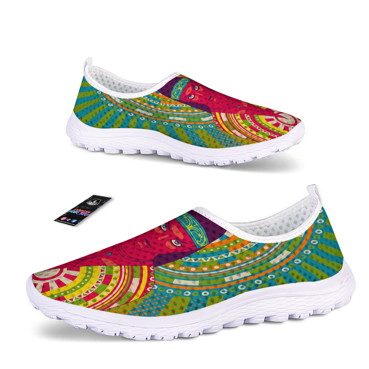 Abstract Psychedelic Women Print Nurse Shoes-grizzshop