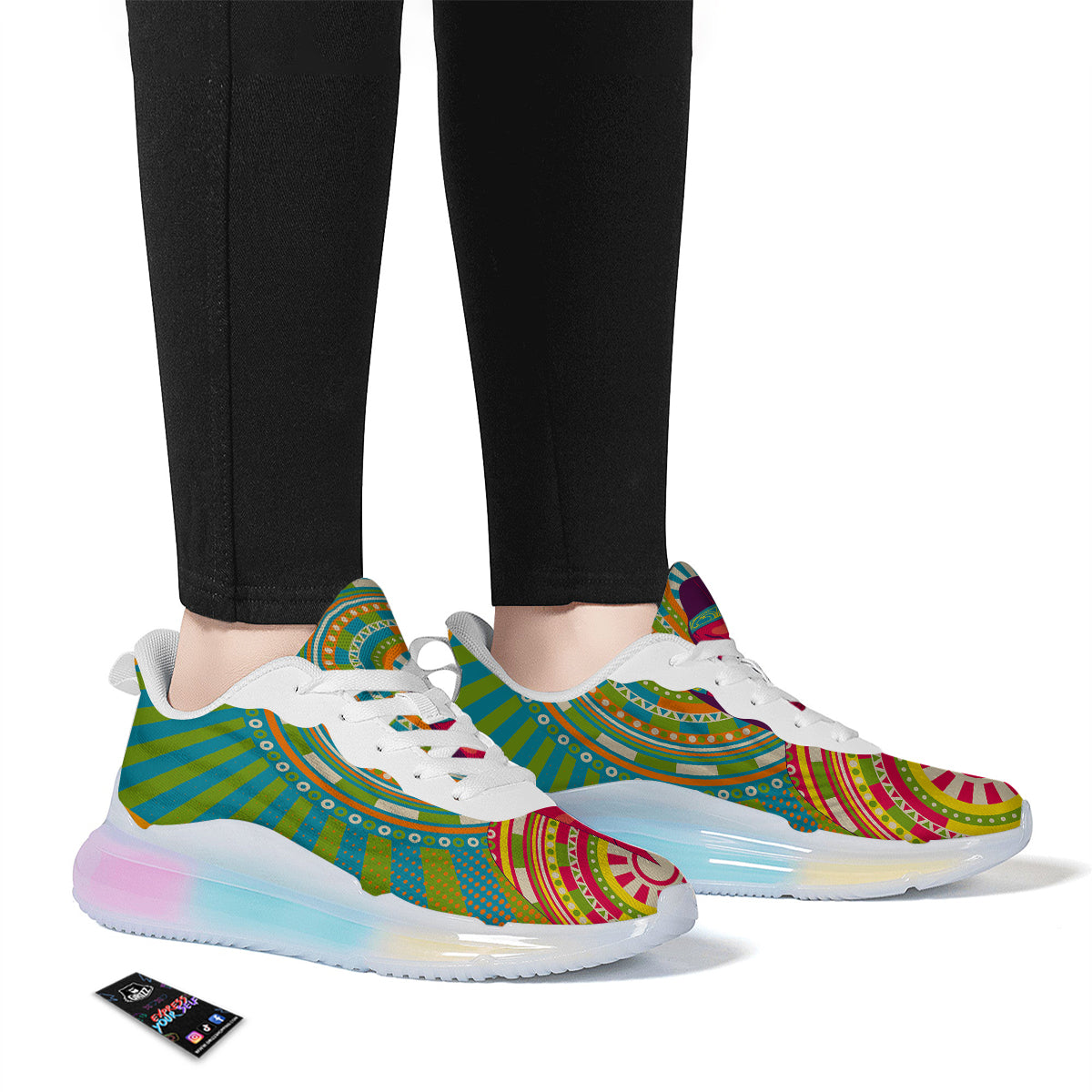 Abstract Psychedelic Women Print Running Sneakers-grizzshop