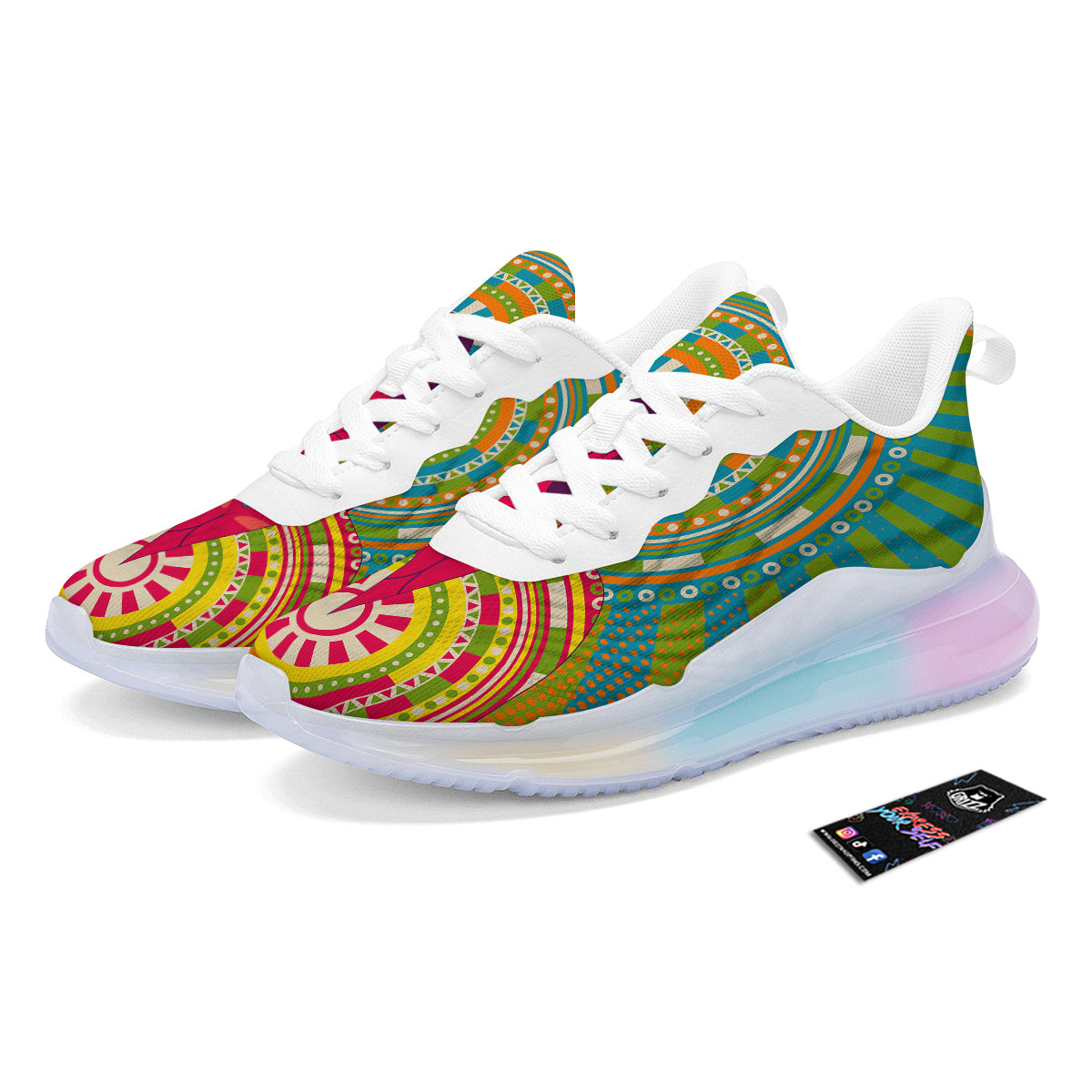 Abstract Psychedelic Women Print Running Sneakers-grizzshop