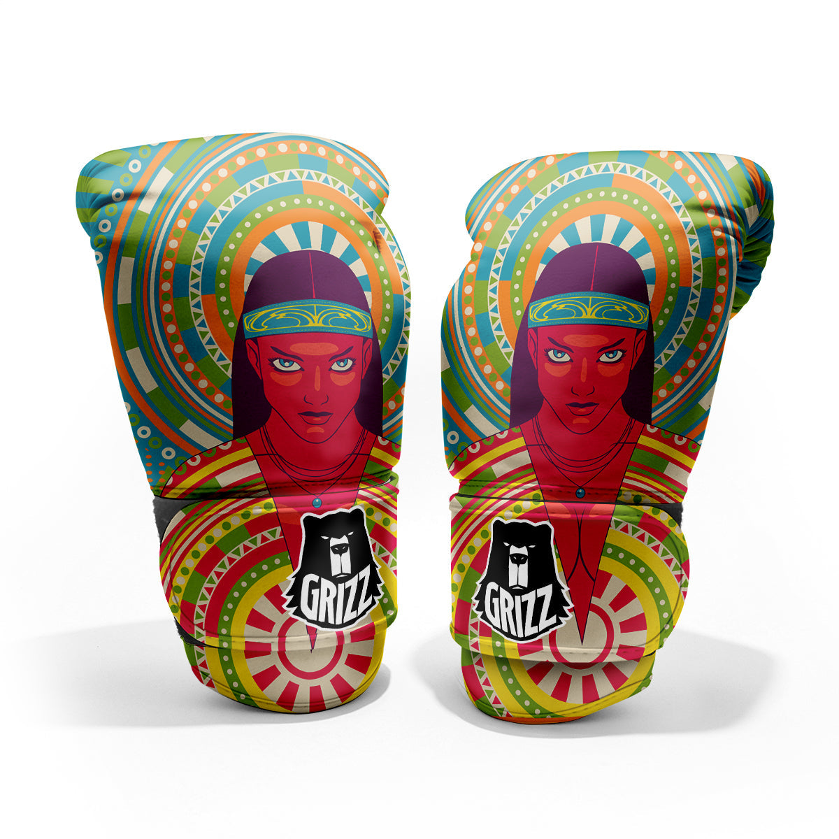 Abstract Psychedelic Women Print Pro Boxing Glove