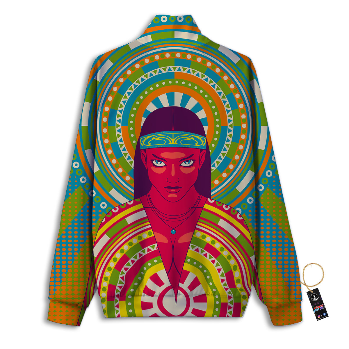 Abstract Psychedelic Women Print Track Jacket-grizzshop