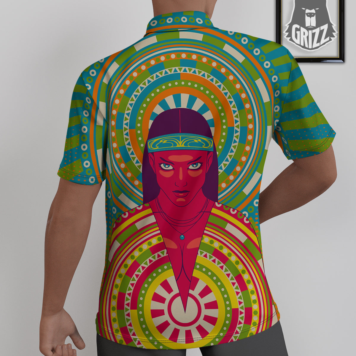 Abstract Psychedelic Women Print Untucked Shirts-grizzshop