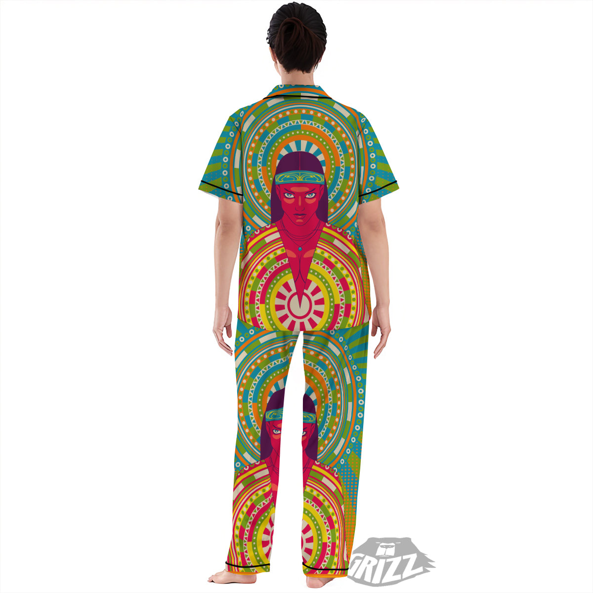 Abstract Psychedelic Women Print Women's Pajamas Set-grizzshop