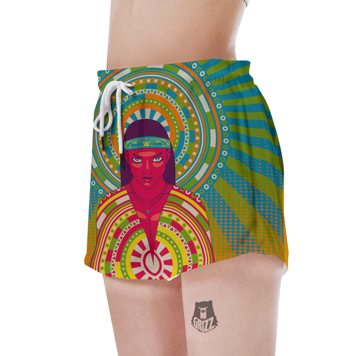 Abstract Psychedelic Women Print Women's Shorts-grizzshop