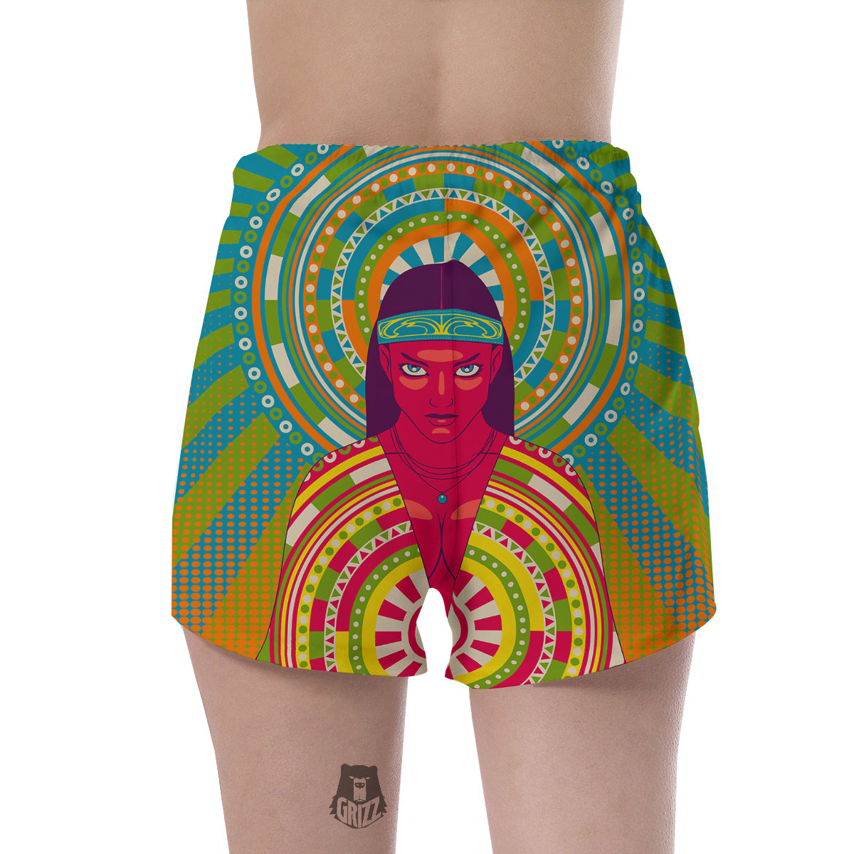 Abstract Psychedelic Women Print Women's Shorts-grizzshop