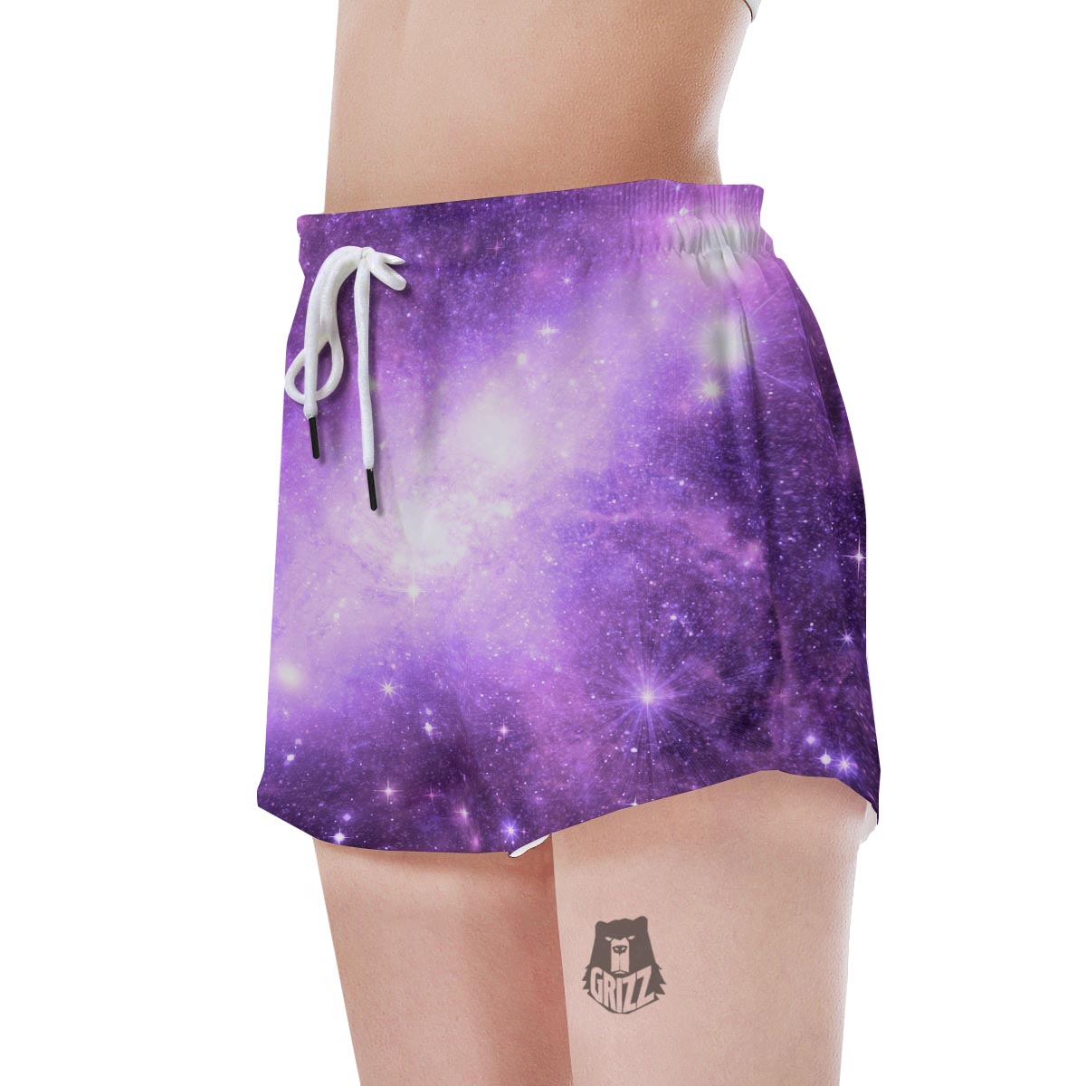 Abstract Purple Galaxy Space Women's Shorts-grizzshop
