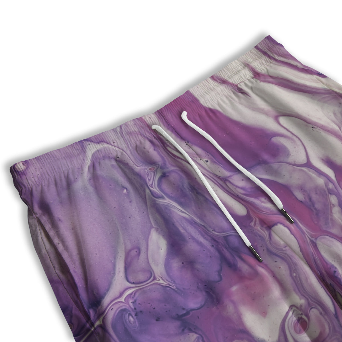 Abstract Purple Liquid Marble Print Men's Athletic Shorts