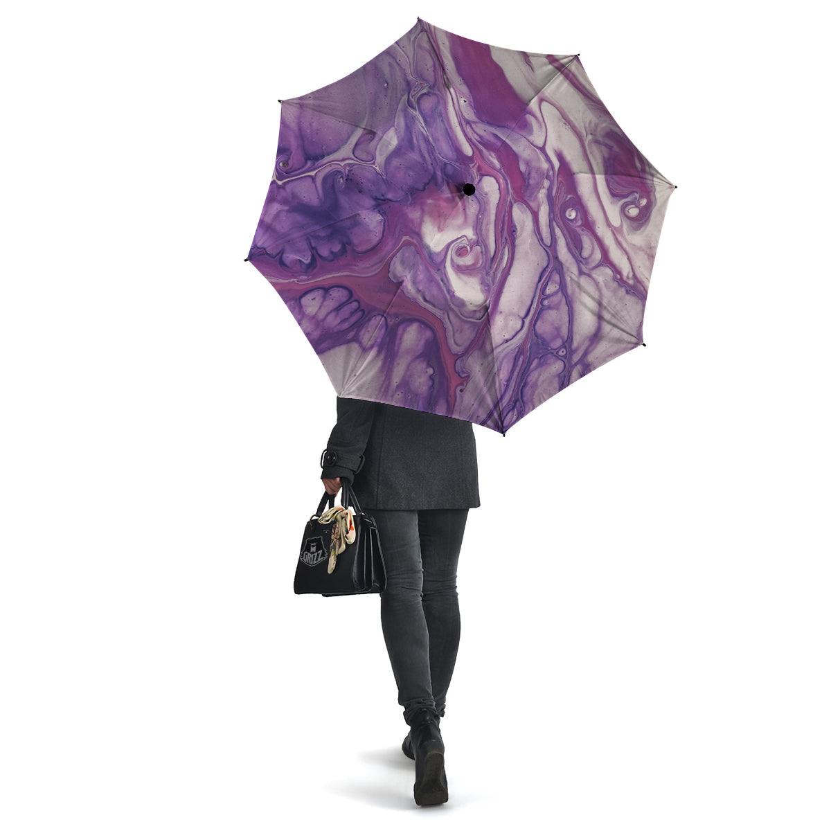 Abstract Purple Liquid Marble Print Umbrella-grizzshop