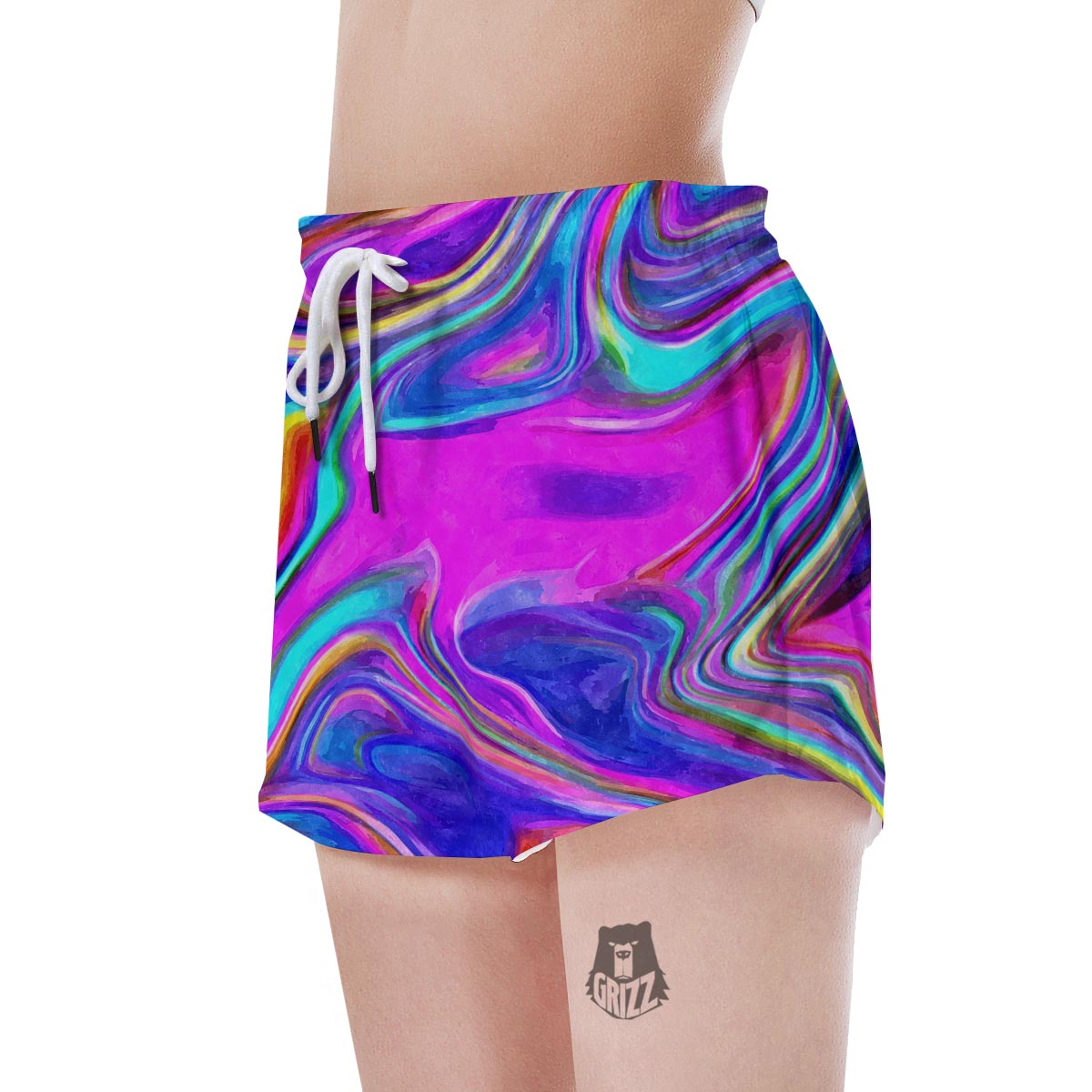 Abstract Purple Women's Shorts-grizzshop
