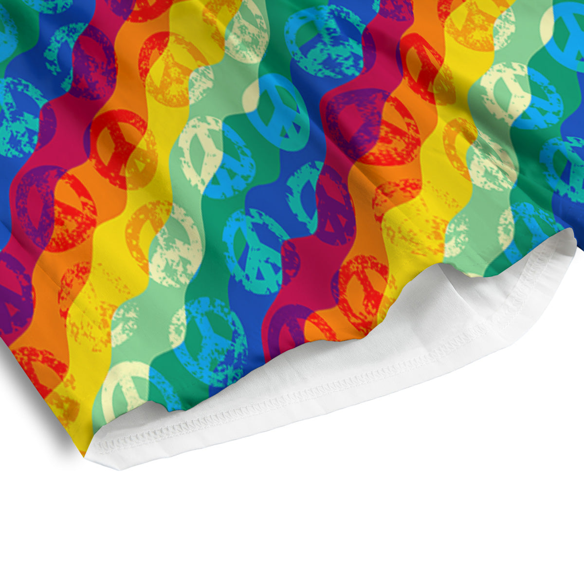 Abstract Rainbow Peace Signs And LGBT Print Pattern Men's Athletic Shorts