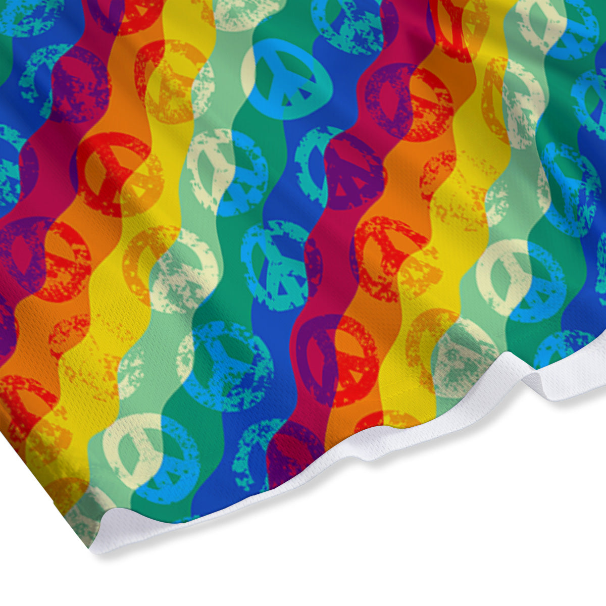 Abstract Rainbow Peace Signs And LGBT Print Pattern Mesh Shorts-grizzshop