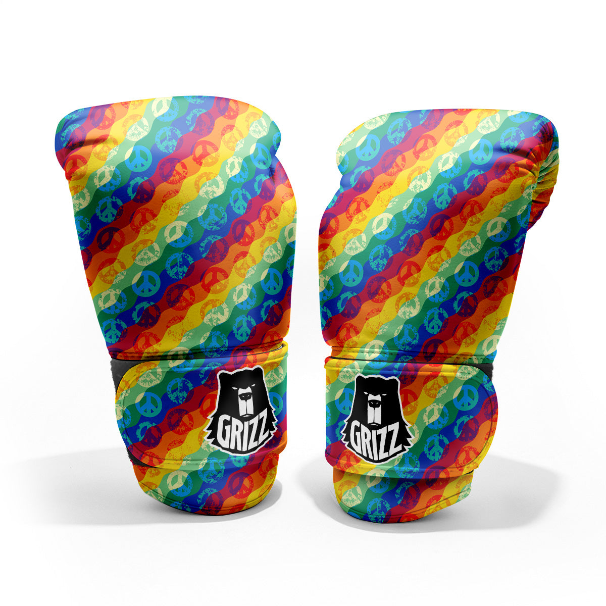 Abstract Rainbow Peace Signs And LGBT Print Pattern Pro Boxing Glove