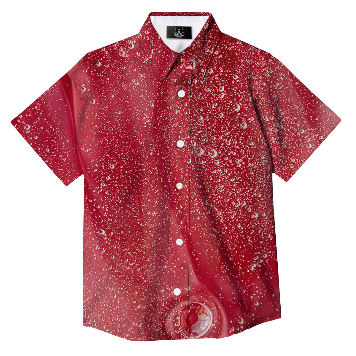Abstract Red Liquid Button Up Shirt-grizzshop