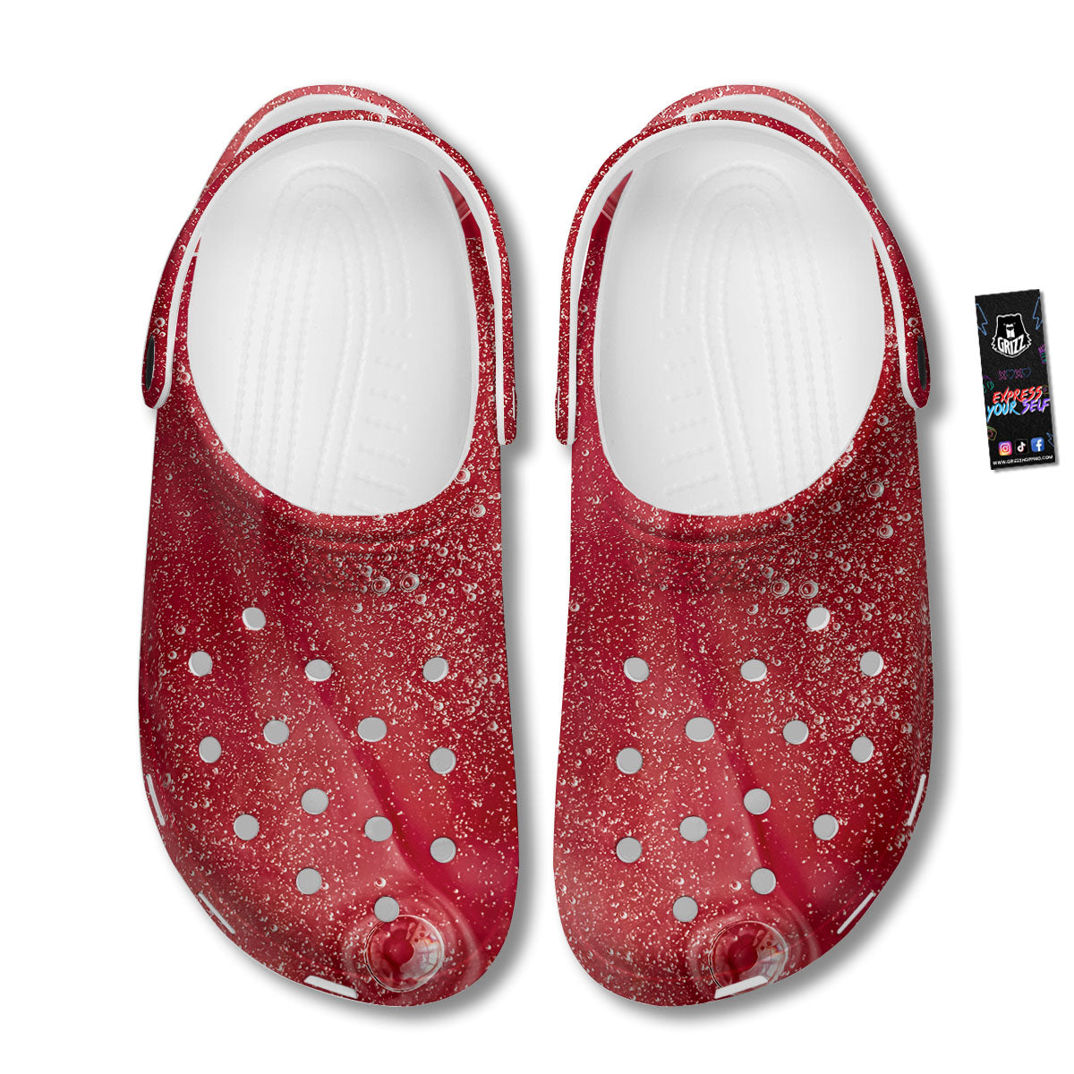 Abstract Red Liquid Clog-grizzshop