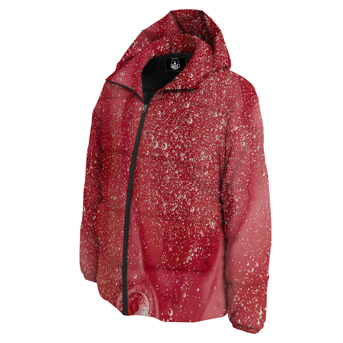 Abstract Red Liquid Down Jacket-grizzshop