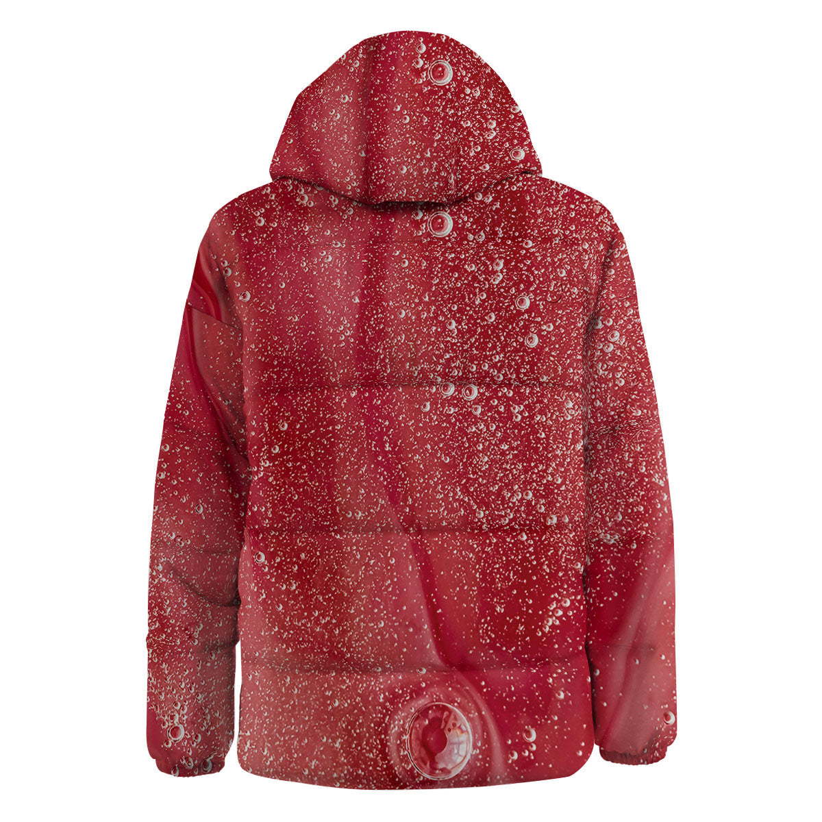 Abstract Red Liquid Down Jacket-grizzshop