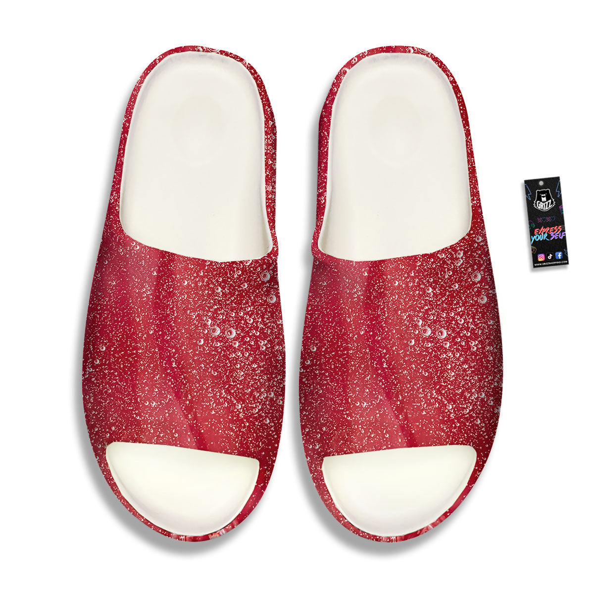 Abstract Red Liquid Sandals-grizzshop