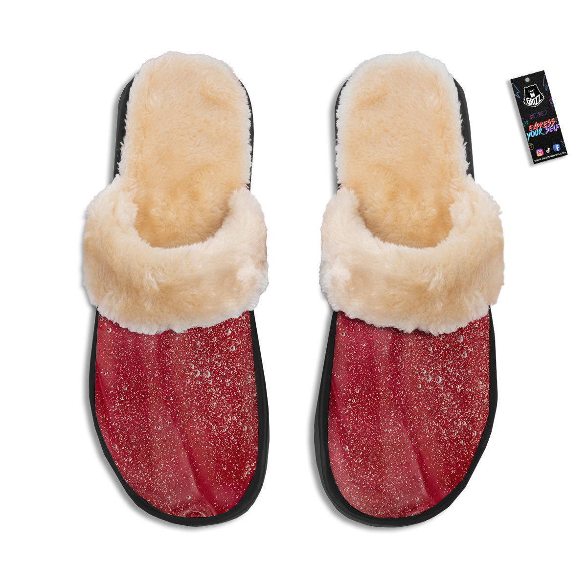 Abstract Red Liquid Slippers-grizzshop