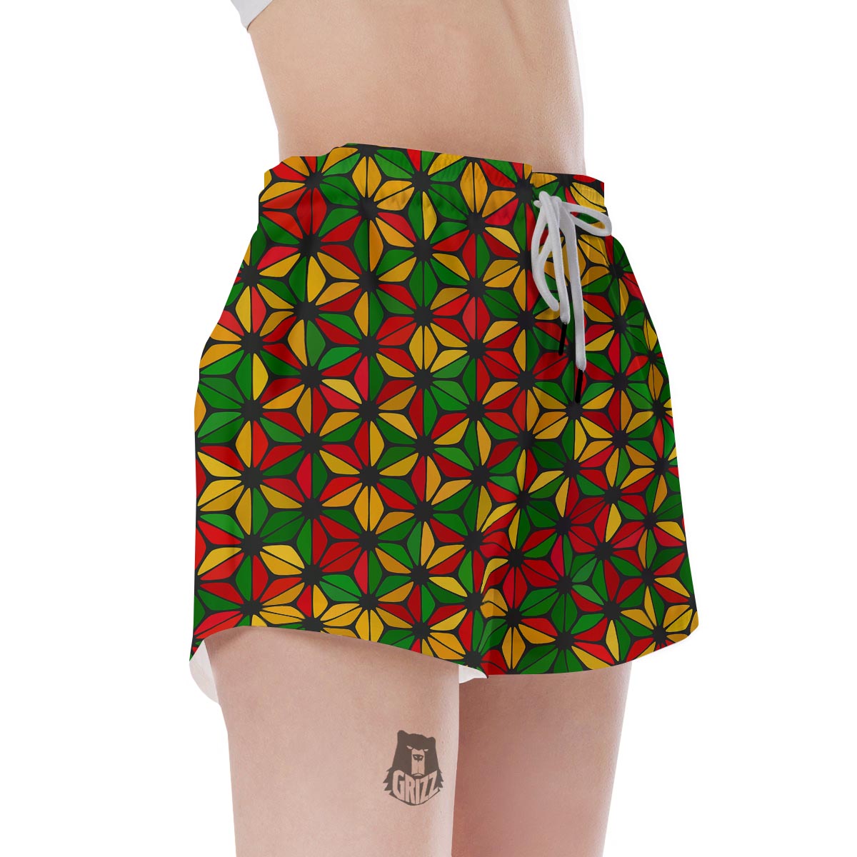 Abstract Reggae Rasta Women's Shorts-grizzshop