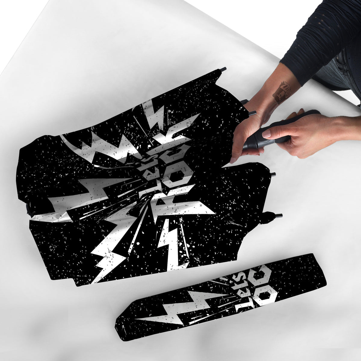 Abstract Rock Grunge Monochrome Print Umbrella-grizzshop