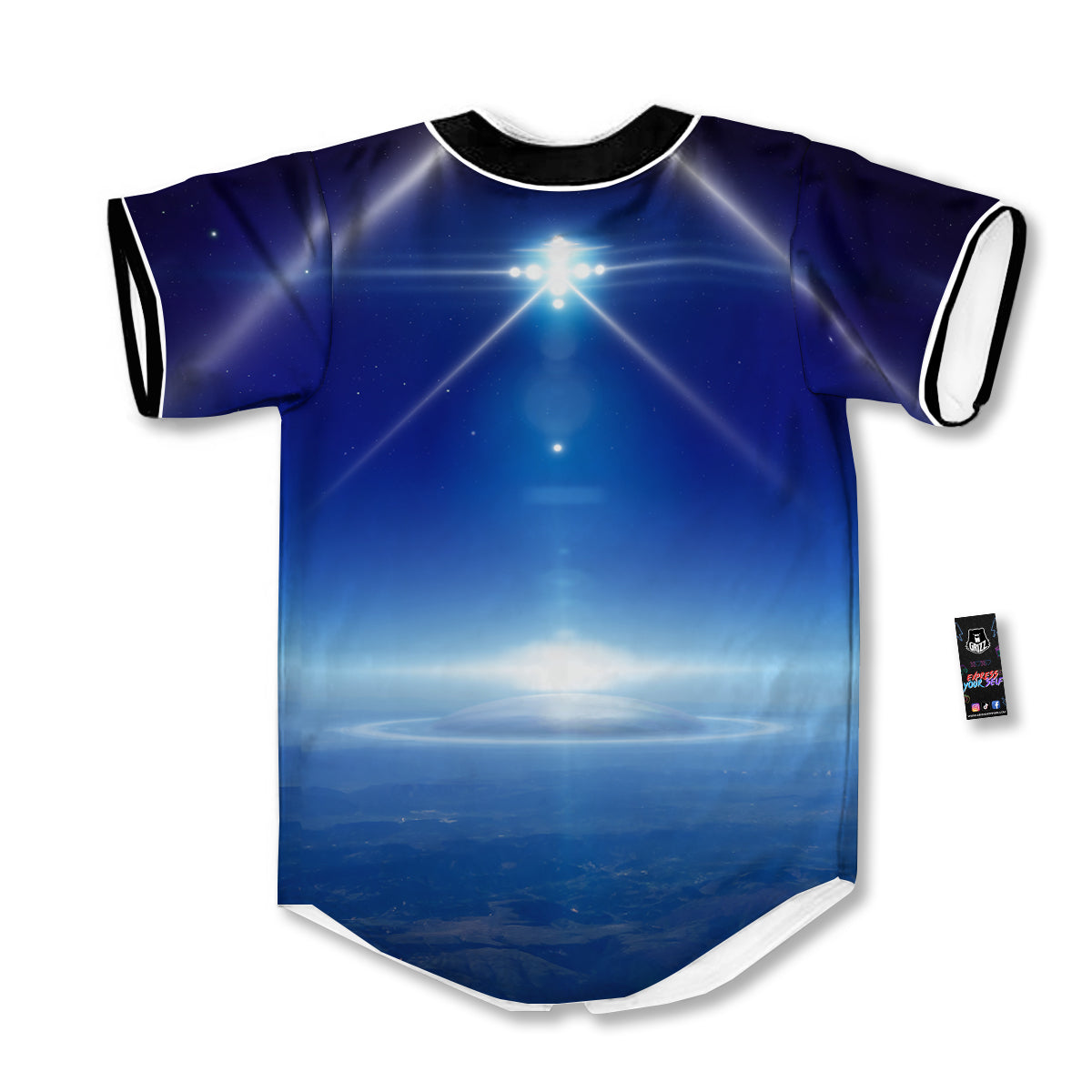 Abstract Sci Fi On Earth Print Baseball Jersey-grizzshop